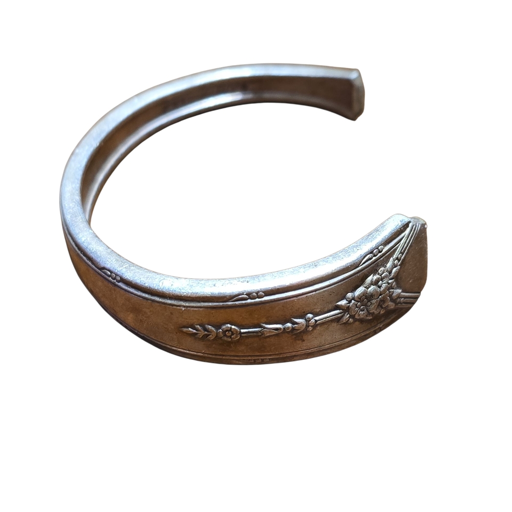 Hand Forged Silver Tone 12 Cuff Bracelet